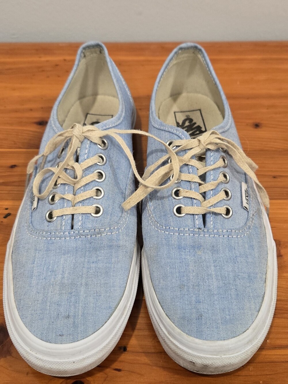Vans Authentic Chambray Light Blue Low Top Sneakers - Women's 7.5
